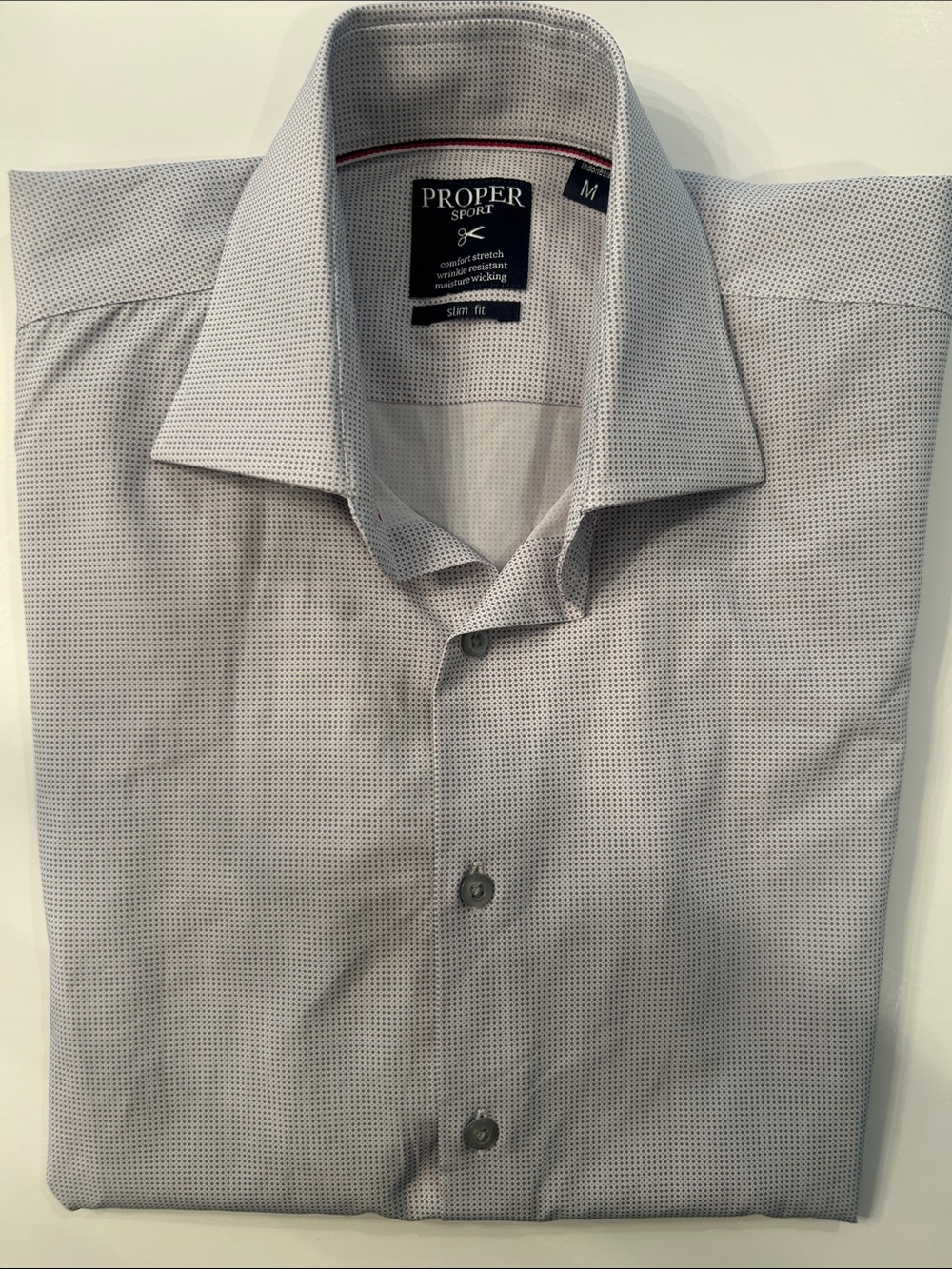 PROPER SPORT Men's Micro-Pattern slim-fit Dress Shirt - lavender/White, sz M